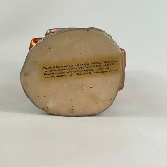 Halloween Haunted House Ghost Pumpkin Wax Candle Painted 5.75" Decor Display - Picture 7 of 14